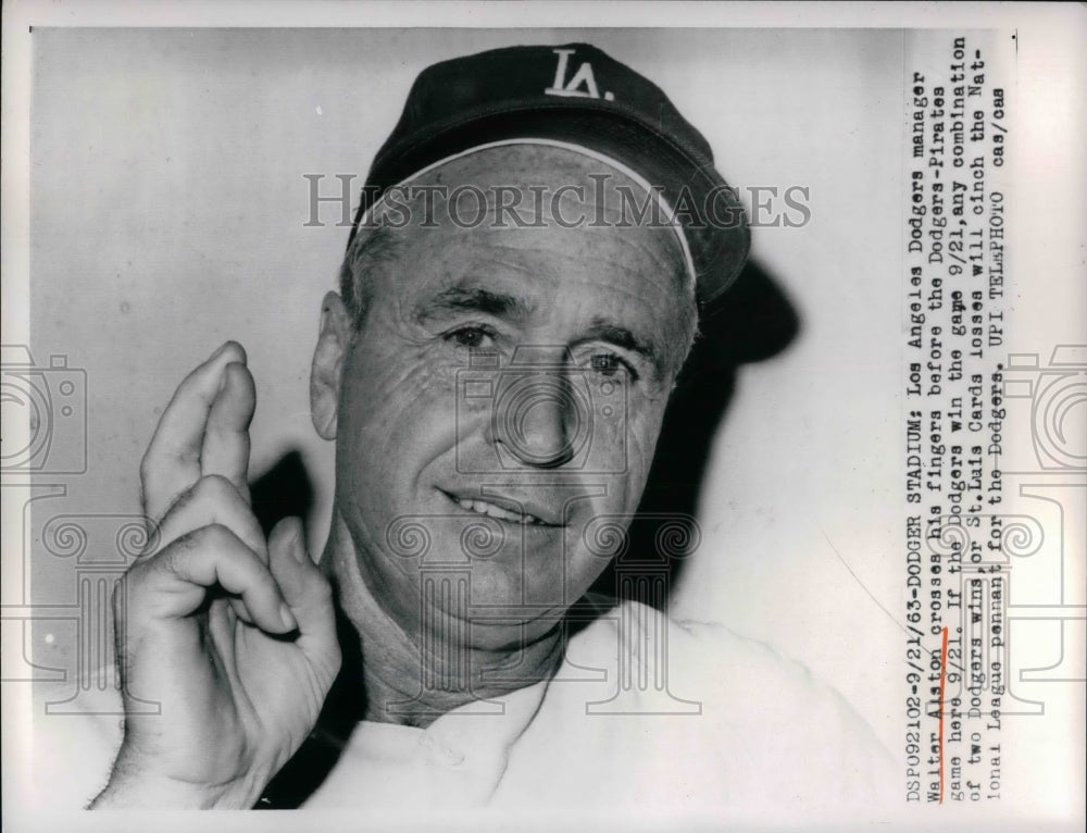 1963 Press Photo Dodger manager Walter Alston - nea15873 - Historic Images