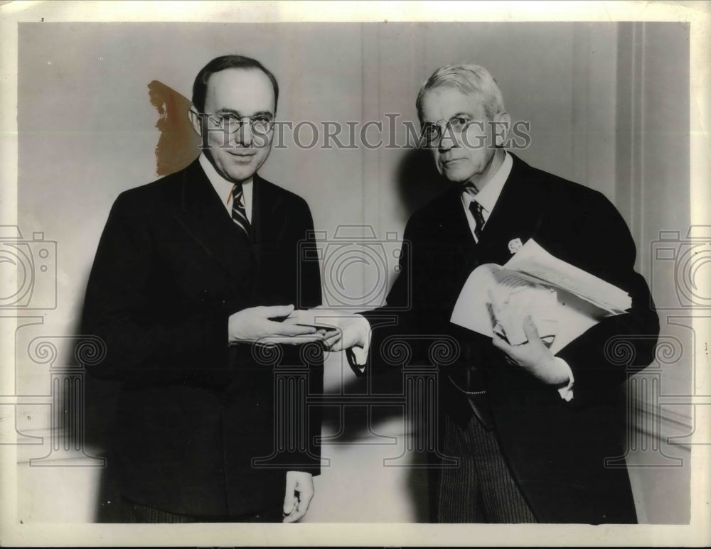 1935 Press Photo Alois Havrilla, Radio Announcer, Dr. William Lyon Phelps, Yale - Historic Images