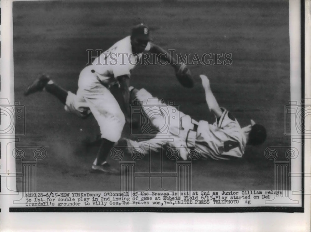 1954 Braves Junior Gilliam &amp; Billy Cox  - Historic Images