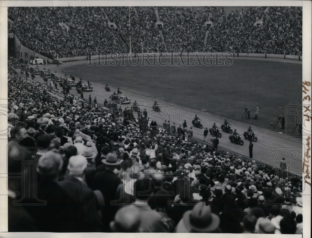 1935 Press Photo President Franklin D. Roosevelt Arriving At Coliseum Stadium - Historic Images