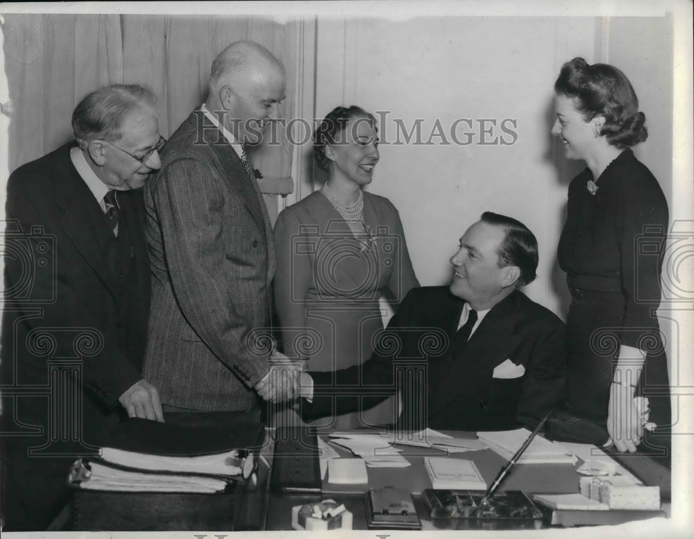 1941 Press Photo Ed Flynn, Mrs. C. Tillett, Joseph Carr, Patricia Firestone - Historic Images