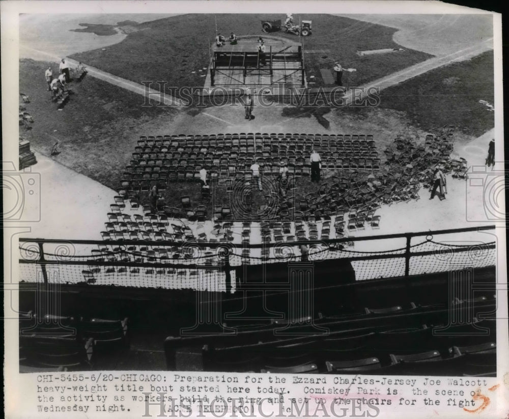 1949 Comiskey Field in Chicago for a boxing match  - Historic Images