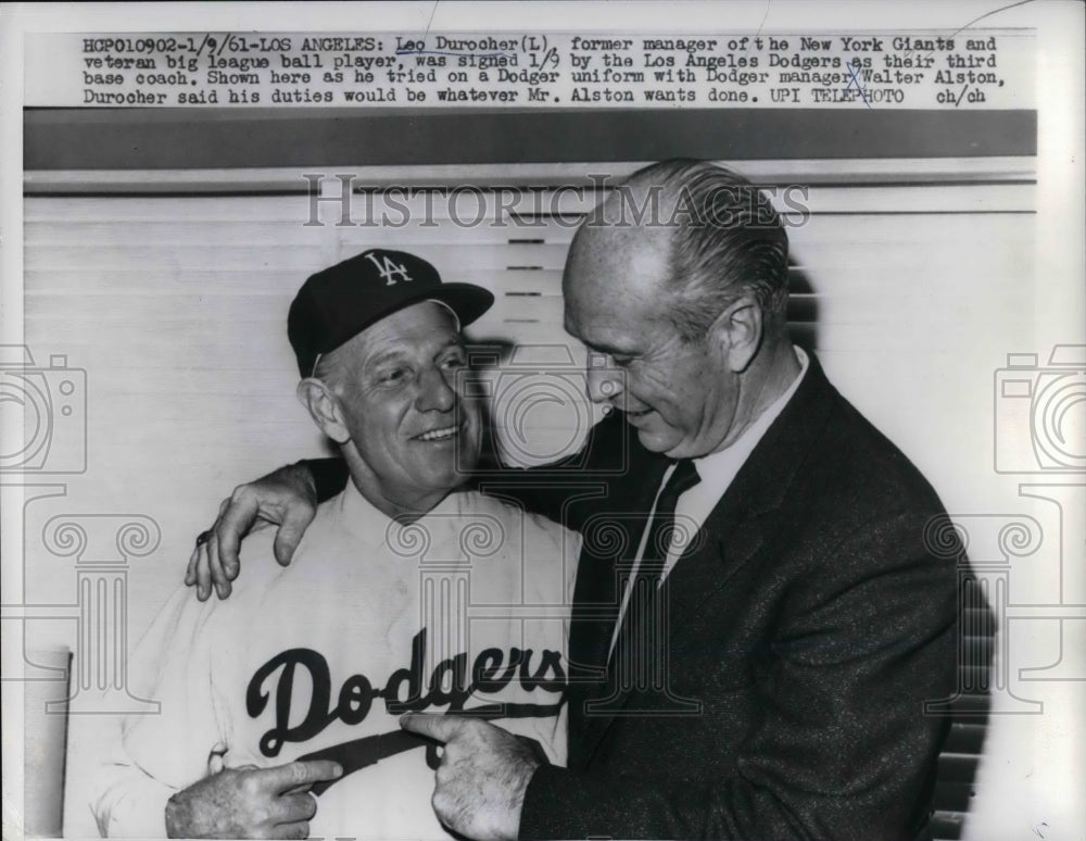 1961 NY Giants mgr Leo Durocher ^ Dodger mgr Walter Alston - Historic Images