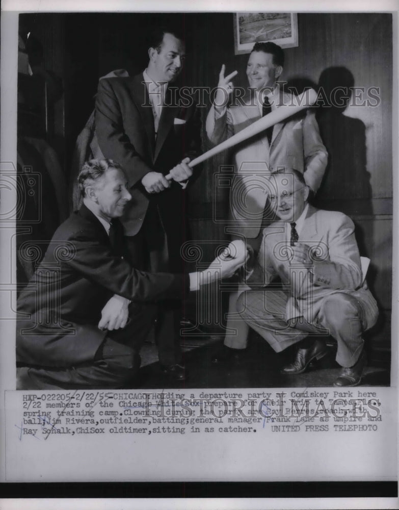 1955 Chicago White Sox Outfielder Jim Rivera &amp; Frank Lane - Historic Images