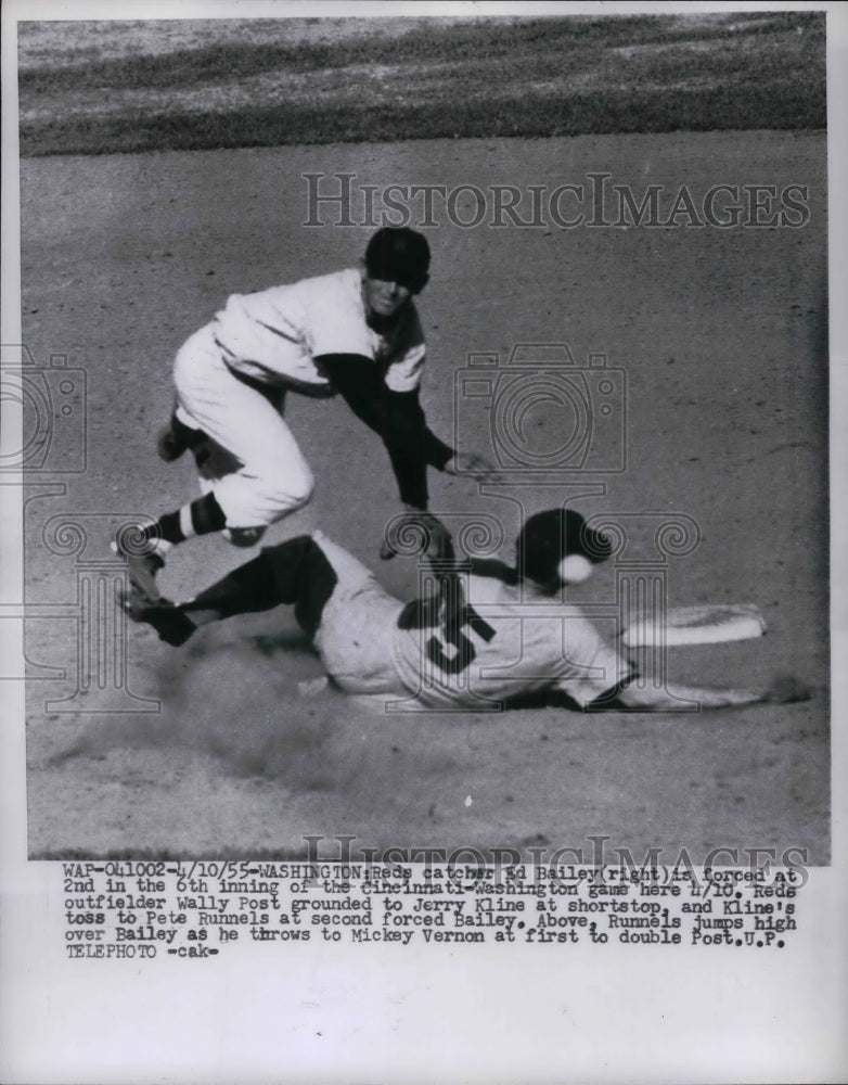 1955 Press Photo Ed Bailey catcher for the Cincinnati Reds - nea18750 - Historic Images