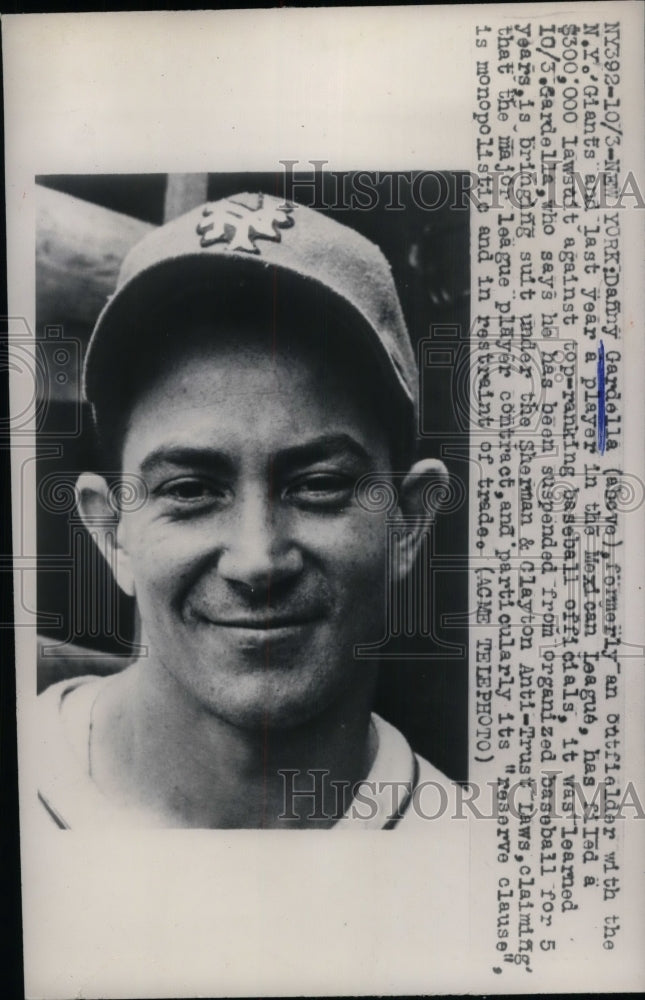1947 Press Photo Danny Gardella, New York Giants - Historic Images