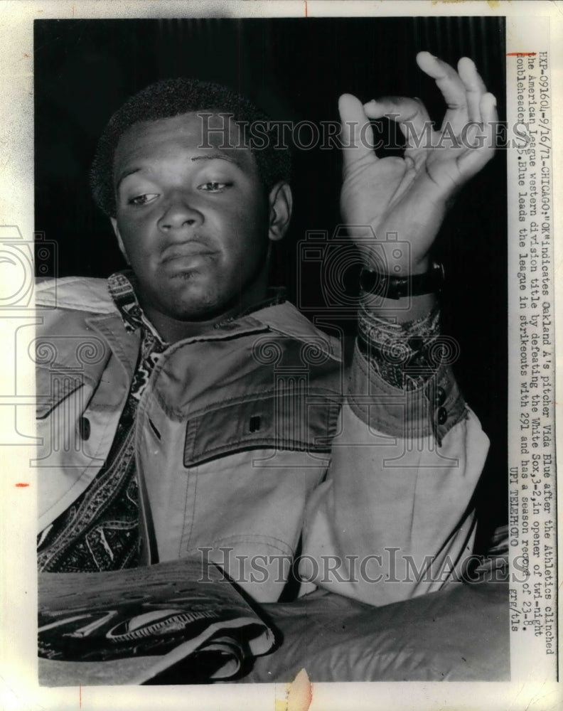 1972 Press Photo Oakland A's pitcher Vida Blue Athletics won American League-Historic Images