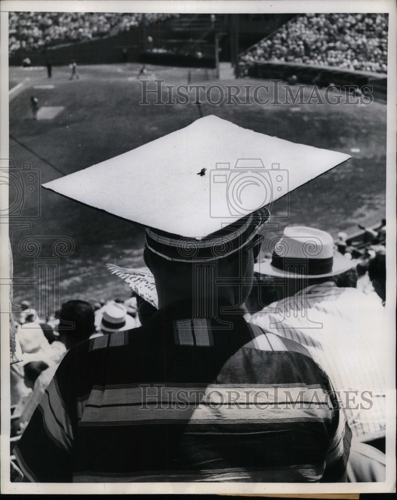 1958 Press Photo Honors graduate at a baseball game - Historic Images