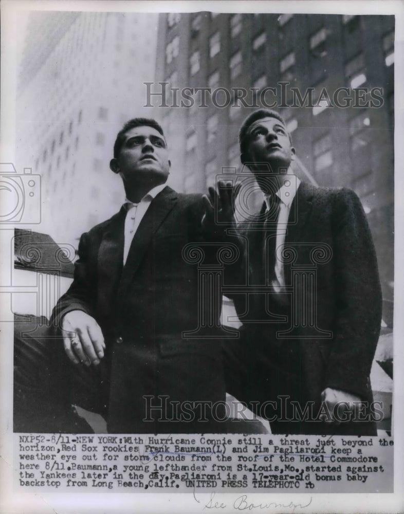 1955 Frank Baumann and Jim Pagliaroni of Boston Red Sox. - Historic Images