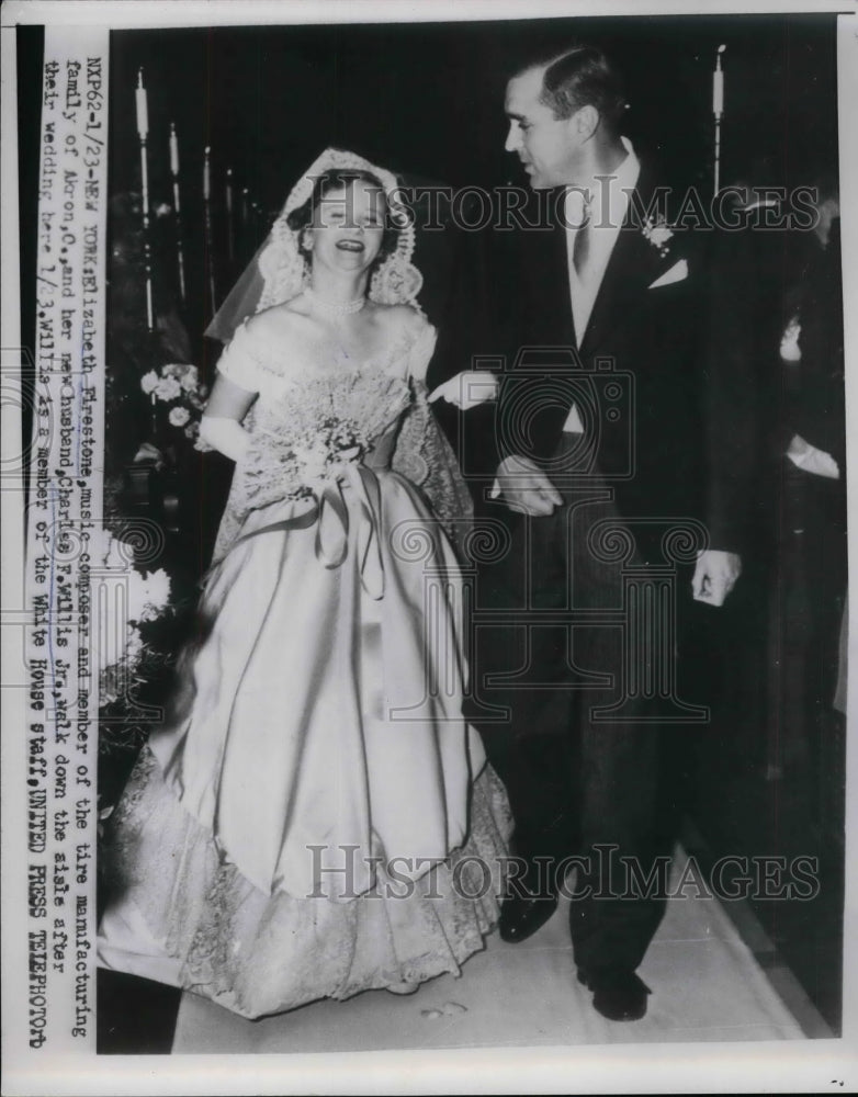 1954 Wedding of Elizabeth Firestone to Charles Willis Jr. - Historic Images