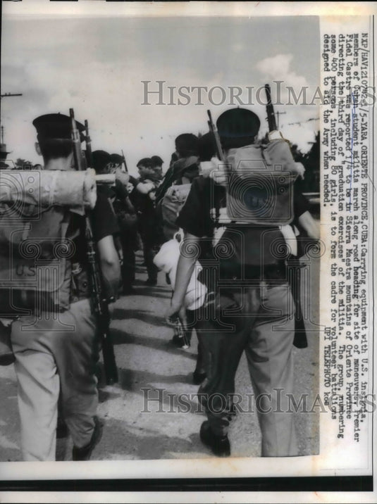 1960 Cuban Student Militia Carrying U.S. Equipment  - Historic Images