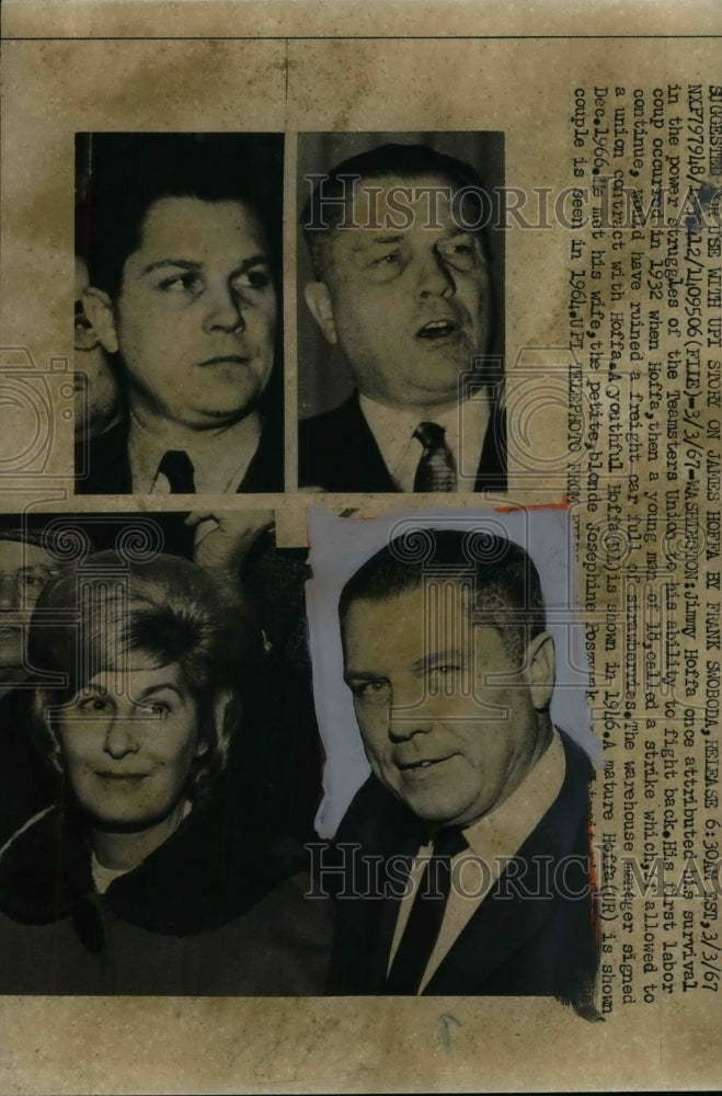 1967 Jimmy Hoffa with his wife Josephine - Historic Images