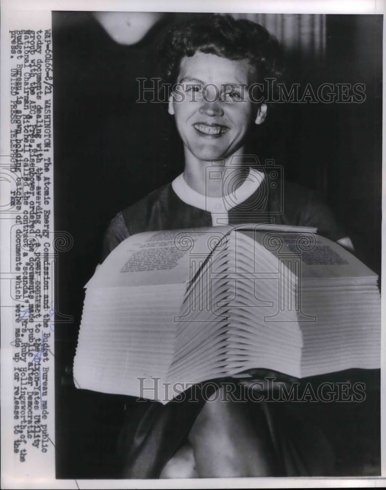 1954 Mrs. Ruby Hollingsworth, Budget Bureau  - Historic Images