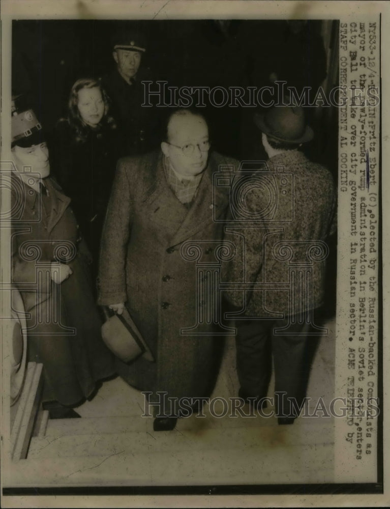 1948 Press Photo Fritz Ebert elected by Russian backed Communists Mayor Berlin-Historic Images
