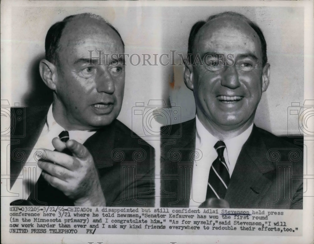1956 Adlai Stevenson Looses Minnesota Primary To Senator Kefauver - Historic Images