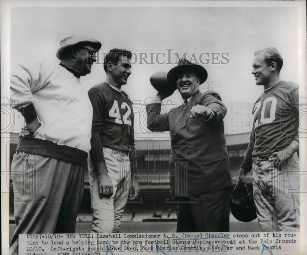 1950 Baseball comm. Happy Chandler, Giants football,S Owen,C Conerly - Historic Images