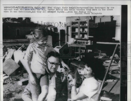 1958 Press Photo Wichita Falls Texas Home destroyed by Torndao - nea20730-Historic Images