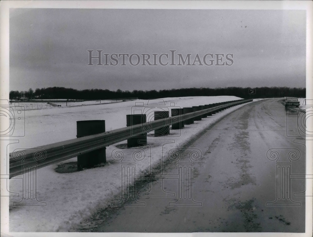 1966 Press Photo Icy and Snowy Road in Lorain County in Ohio - nea20748 - Historic Images