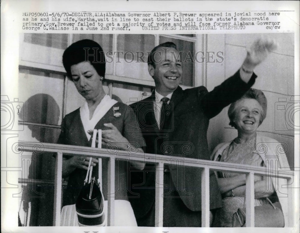 1970 Alabama Governor Albert P. Brewer Voting, Martha Brewer - Historic Images
