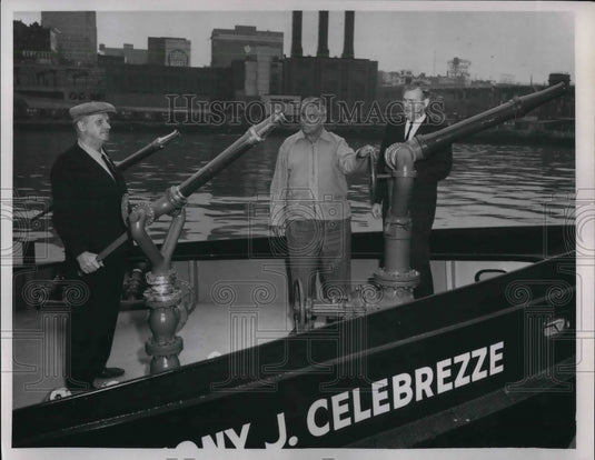 1961 Chief Elmer Cain, Assistant Chief WIlliam Barry & Edwin Deucher - Historic Images