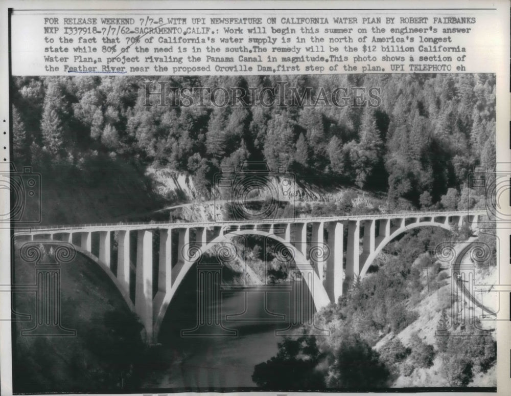 1962 Press Photo California Water Plan by Robert Fairbanks - nea21259 - Historic Images