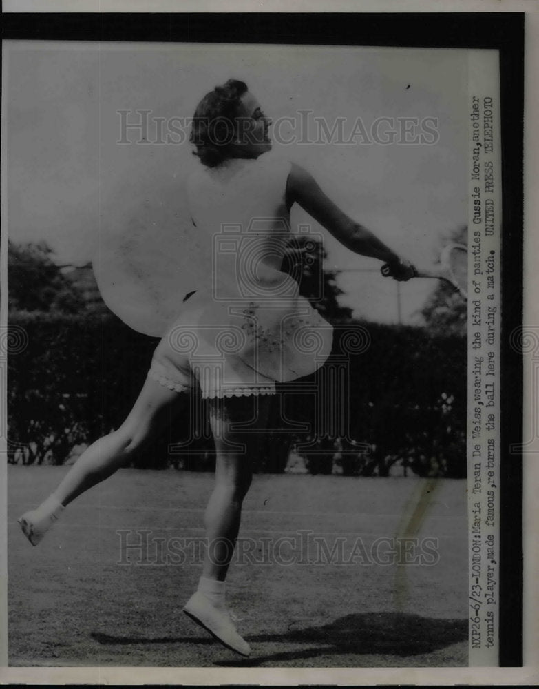 1953 Maria Teran de Weiss, Argentinian Tennis Player,.  - Historic Images