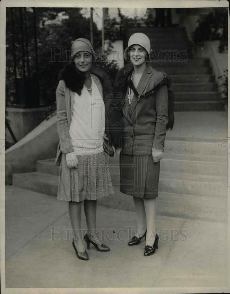 1929 Press Photo Socialites Mrs.Richard Krakeur &amp; Mrs.Lee Ullman at Central Park - Historic Images