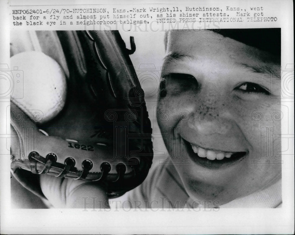 1970 Press Photo Mark Wright of Hutchinson Kansas at Little League-Historic Images