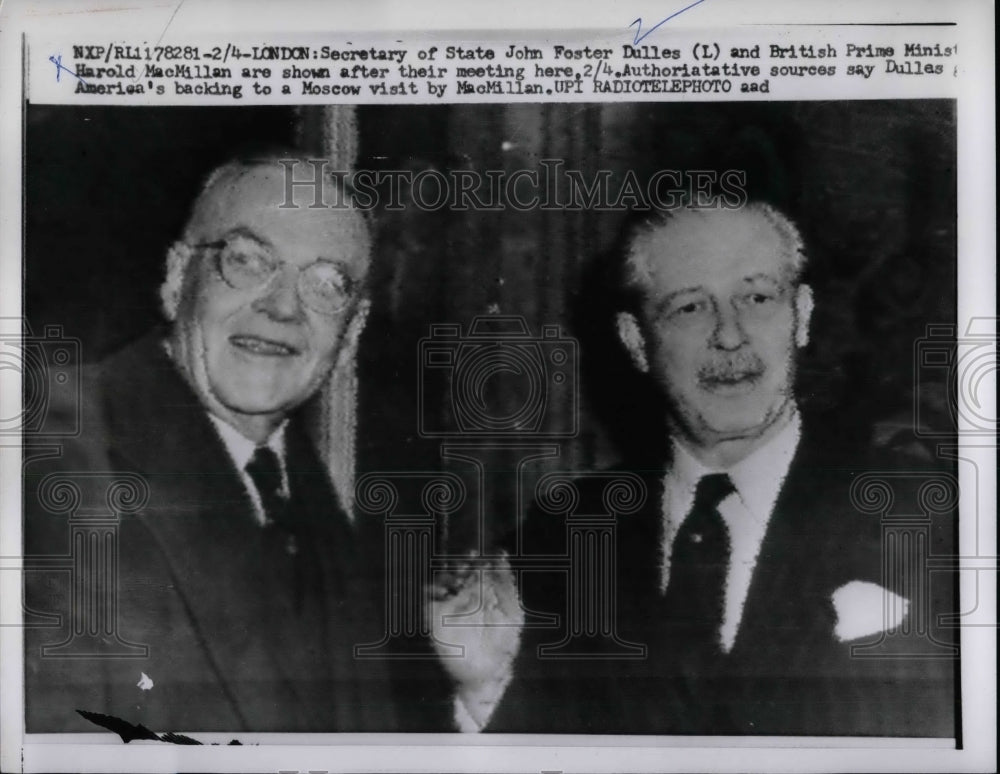 1959 Press Photo U.S. State Sec.John Dulles &amp; British Minister Harold MacMillan - Historic Images