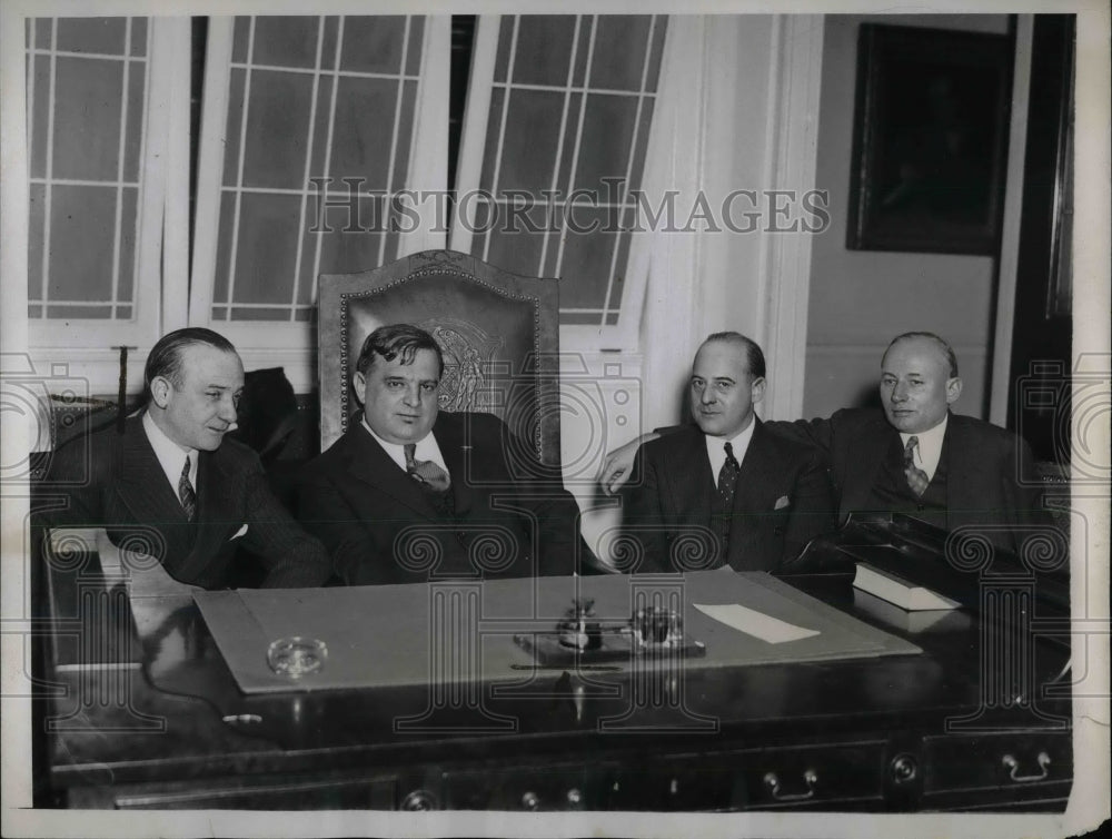 1934 Press Photo State Senate Leader John J. Dunnigan, Mayor Laguardia, Irwin - Historic Images