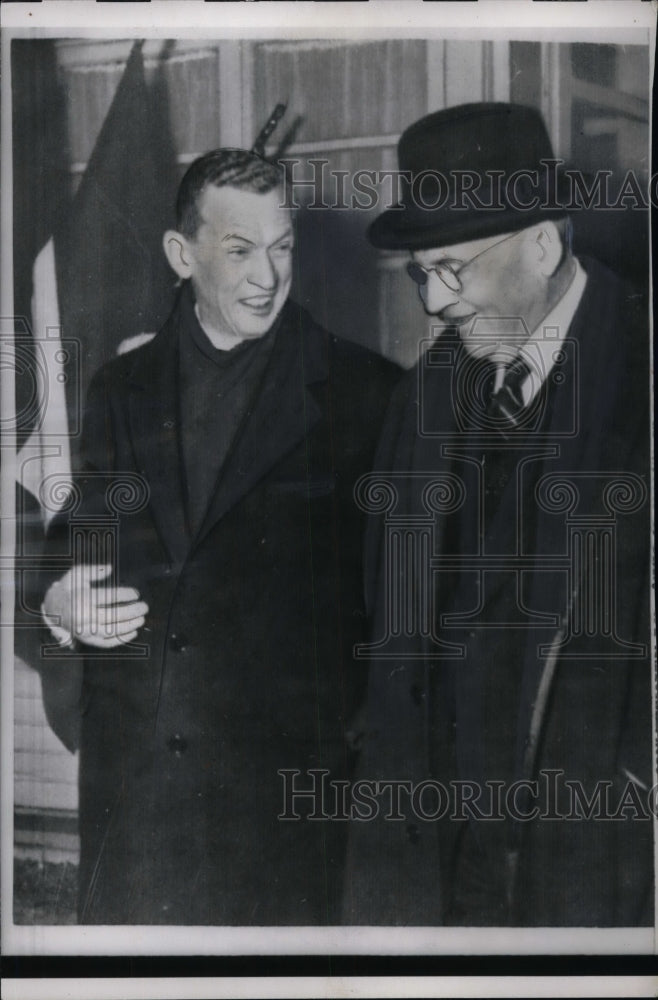 1959 Press Photo State Sec. John Foster Dulles w/ French For. Min. Maurice Couve - Historic Images