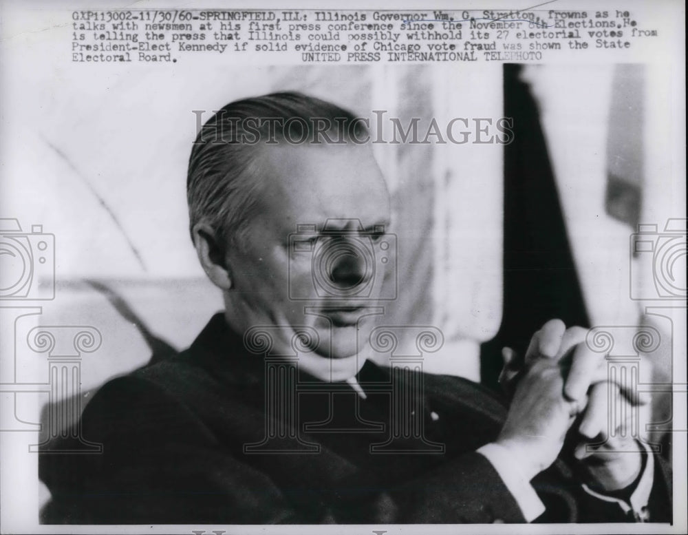 1960 Press Photo Illinois Governor Wm. G. Stratton - Historic Images