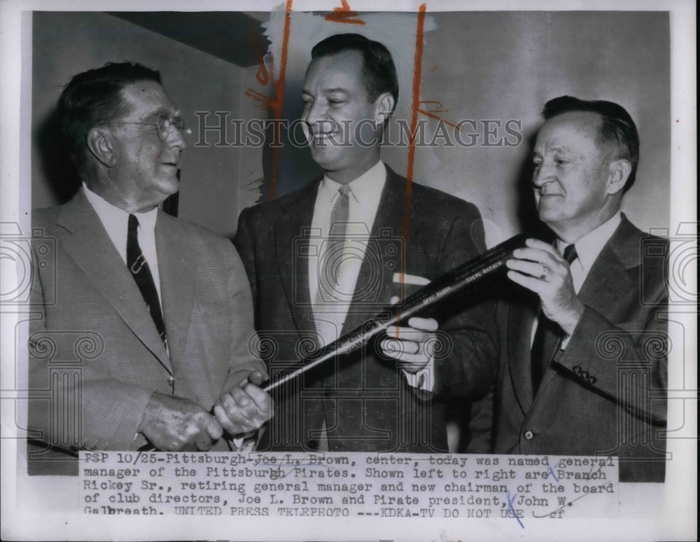 1955 Joe L. Brown, Manager of the Pittsburgh Pirates - Historic Images