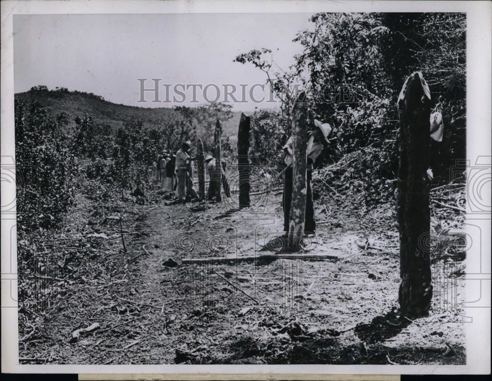 1948 Press Photo Alazan Mexico Installing A Fence-Historic Images
