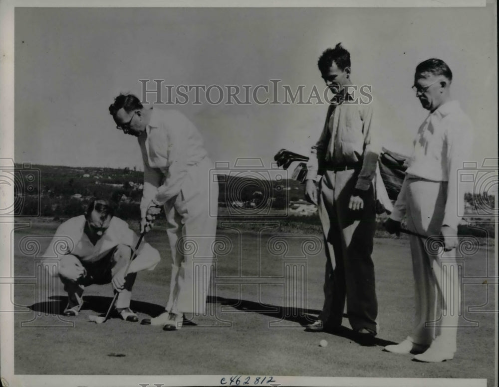 1938 Press Photo Caddy George Rennie, Dr. W. Oxenham, J. Koehler, C. Russell - Historic Images