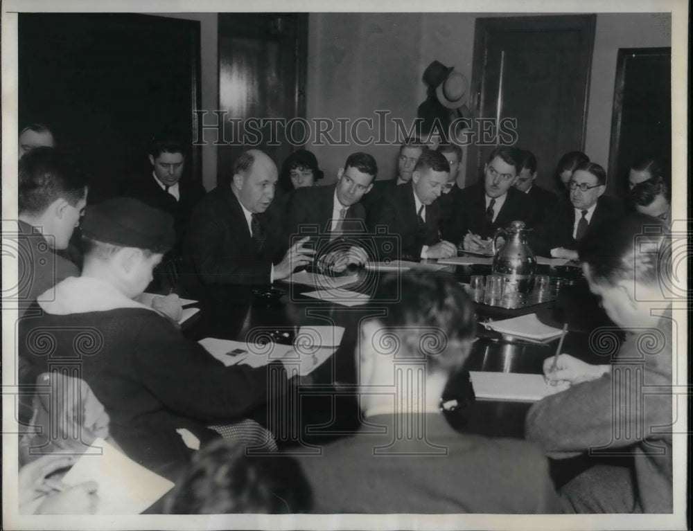 1935 Press Photo Donald Richberg Chairman of NRA at Press Conference - nea23065 - Historic Images