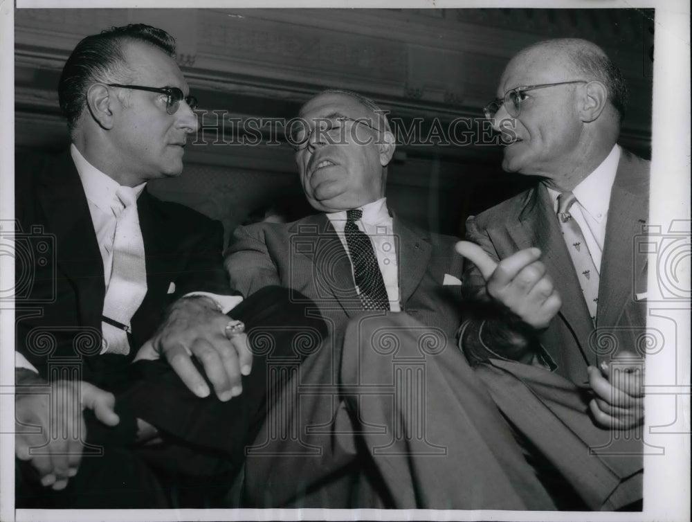 1956 Press Photo Mayor David Lawrence Of Pittsburgh &amp; Jake Arvey - nea23076 - Historic Images