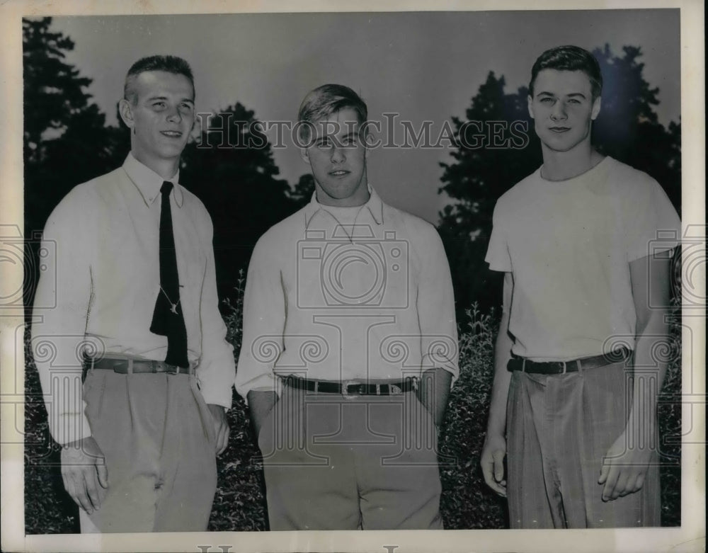 1949 Press Photo Bill Anderson Tom Miller And Bill Werber Enroll - nea23267-Historic Images