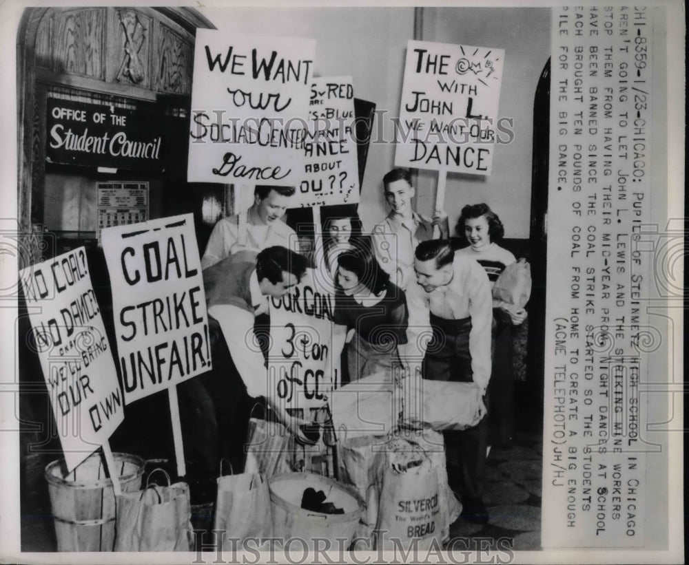 Pupils of Steinmetz High School in Chicago, Striking Mine workers - Historic Images
