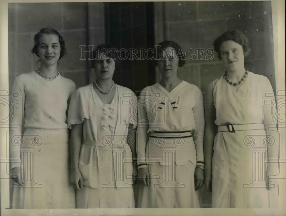 1931 Press Photo Betty Ann Lawrie, Natalie Rieder, M. Hubbell, M. Moynihan - Historic Images