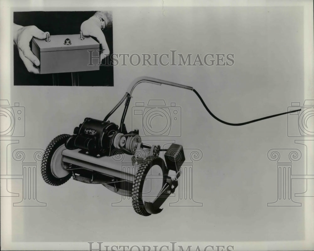 1953 Press Photo Remote Control Lawnmower - nea23698 - Historic Images