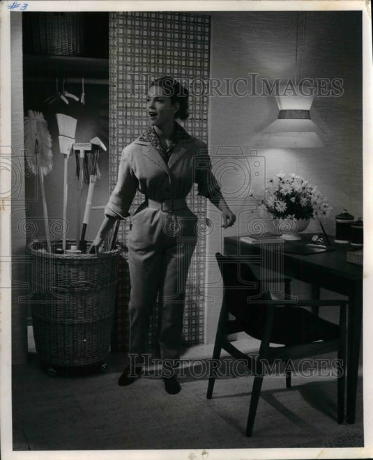 1959 Basket with Cleaning Supplies  - Historic Images