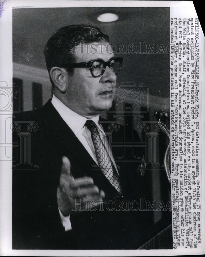1969 Press Photo NBC News correspondent, Frank Blair - Historic Images