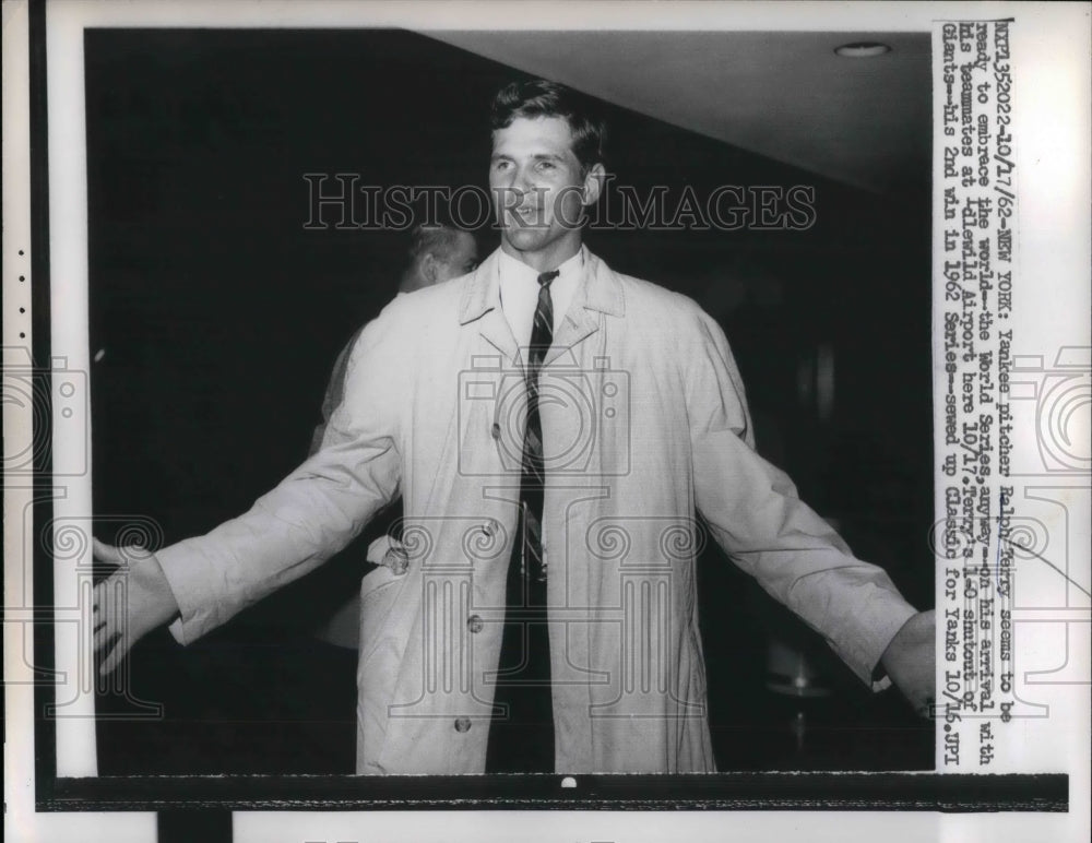 1962 Press Photo Yankee Pitcher Ralph Terry - Historic Images