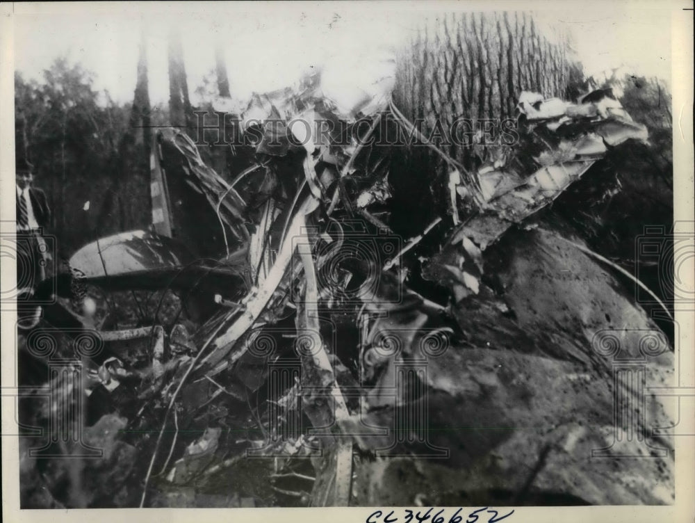 1936 Major McCormick Engine Failure in Airplane Picture of Wreckage - Historic Images