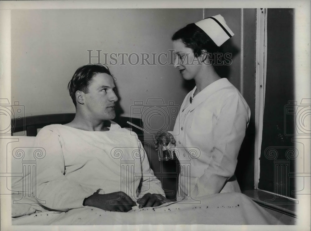 1936 Joe &quot;Ducky&quot; Medwick Cardinals Nurse Barner NJ General Hospital - Historic Images