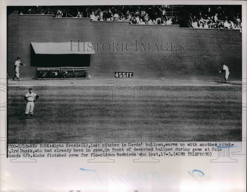 1951 Press Photo Alpha Brazle, Irv Dusak, St. Louis Cardinals-Historic Images