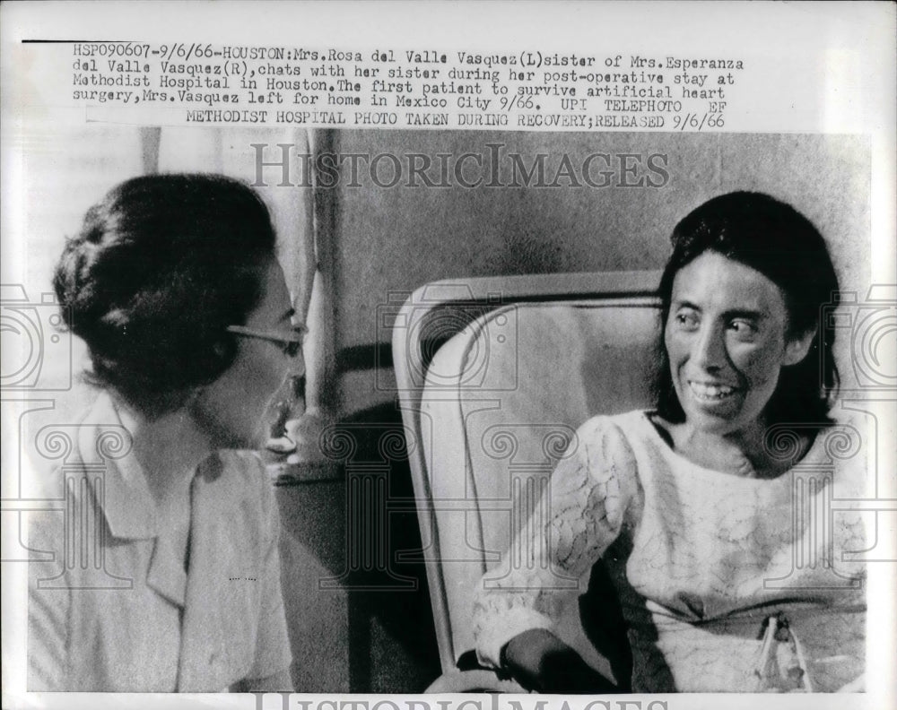 1966 Press Photo Mrs. Rosa del Valle Vasquez, Mrs. Esperanza del Valle Vasquez - Historic Images