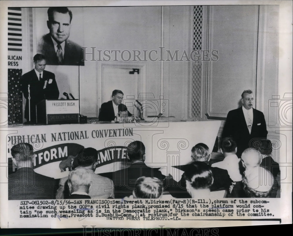 1956 Sen.Everett Diksen of Ill. at Republican Natl. Convention. - Historic Images