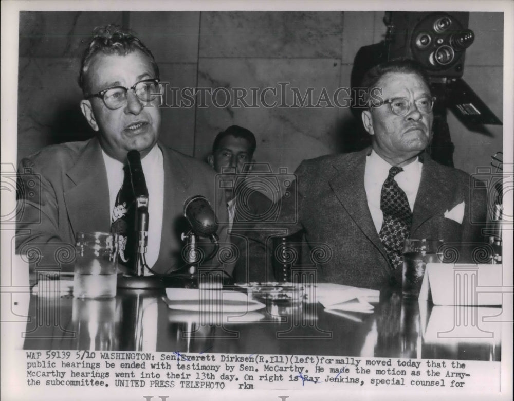 1954 Press Photo Senator Everett Dirksen of Illinois &amp; Ray Jenkins - Historic Images